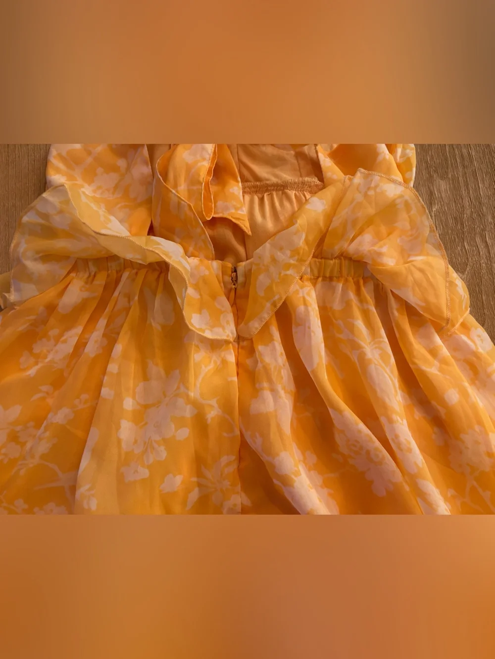 Abercrombie & Fitch Drama Ruffle Floral Maxi Dress XS NWT Yellow Orange White